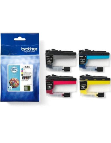 Cartucho de tinta original brother lc424val/ multipack/ cian/ magenta/ amarillo/ negro