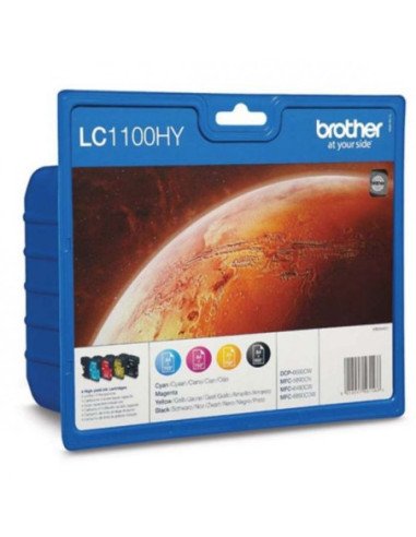 Cartucho de tinta original brother lc-1100xl alta capacidad multipack/ cian/ magenta/ amarillo/ negro