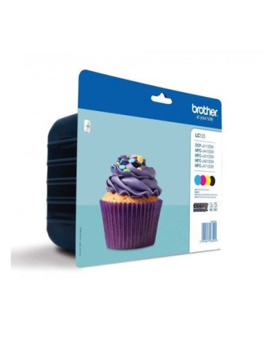 Cartucho de tinta original brother lc-123 multipack/ cian/ magenta/ amarillo/ negro