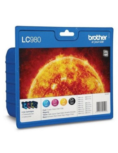 Cartucho de tinta original brother lc-980 multipack/ cian/ magenta/ amarillo/ negro