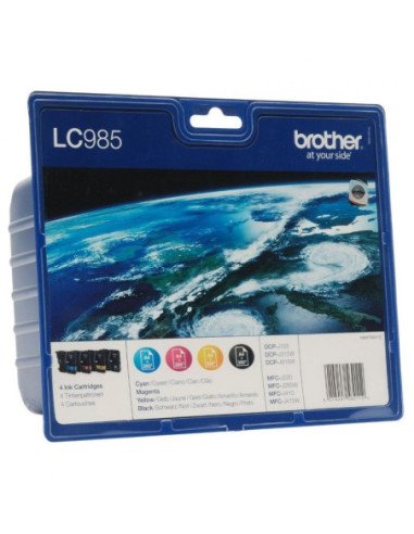 Cartucho de tinta original brother lc- 985 multipack/ cian/ magenta/ amarillo/ negro