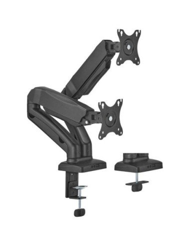 Soporte de mesa con contrapeso para 2 monitores o tv aisens dt32tsr-221/giratorio/ inclinable/ hasta 9kg