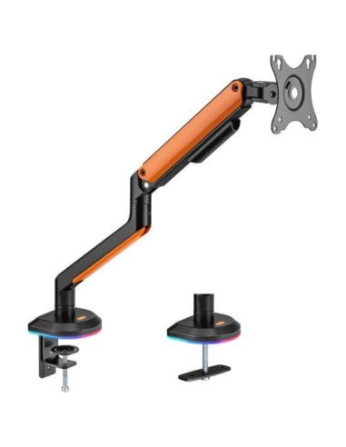 Soporte de mesa gaming con contrapeso para monitor y tv aisens dt32tsr-249/ giratorio/ inclinable/ hasta 9kg/ con iluminación