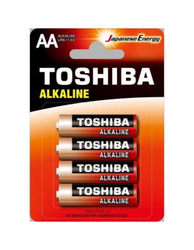 Pack de 4 pilas aa toshiba alkaline lr6/ 1.5v/ alcalinas