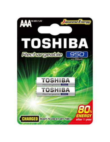 Pack de 2 pilas aaa toshiba rechargeable/ 1.2v/ recargables