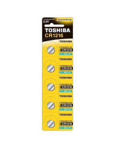 Pack de 5 pilas de botón toshiba cr1216/ 3v