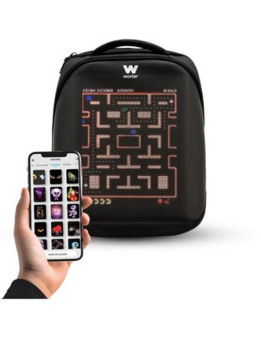 Mochila con pantalla led woxter t3hd/ capacidad 15l/ negra