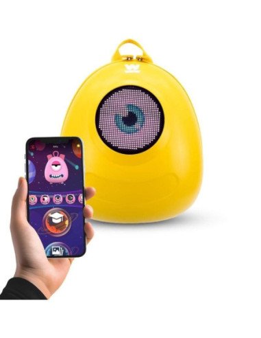 Mochila con pantalla led woxter loy-big eye/ amarilla