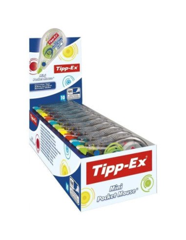 Caja de corrector de escritura en cinta bic mini pocket mouse 926397/ 5mm x 6m/ 10 unidades