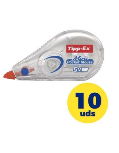 Caja de correctores de escritura en cinta bic tipp-ex mini pocket mouse/ 5mm x 5m/ 10 unidades