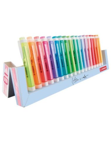 Peana de marcadores fluorescentes stabilo swing cool/ 18 unidades/ colores surtidos