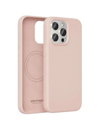 Funda silicona con magsafe vention kufp0-40/ compatible con iphone 15 pro max/ rosa