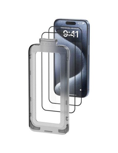 Protector de pantalla de cristal templado vention kujtcc-20 para iphone 14 plus  + herramienta de instalación antipolvo