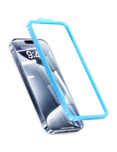 Protector de pantalla de cristal templado vention kumtcc-20 para iphone 15 plus + herramienta de instalación