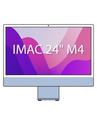 Apple imac 24' retina 4,5k / m4 8-core cpu/ 16gb/ 256gb ssd/ 8-core gpu/ azul