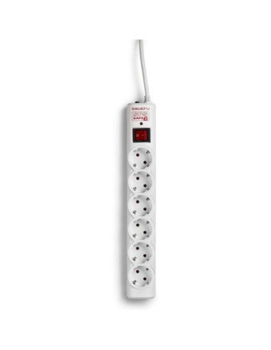 Regleta con interruptor salicru safe 6/ 6 tomas de corriente/ cable 1.5m/ blanca