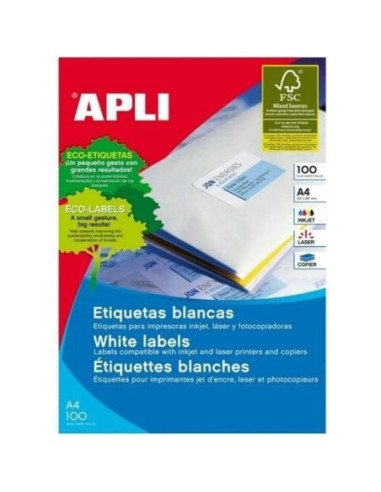 Etiquetas adhesivas apli 1273/ 70 x 37mm/ 100 hojas