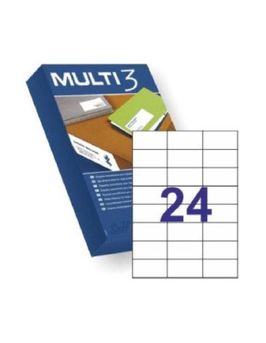 Etiquetas adhesivas apli multi3 10518/ 70 x 37mm/ 500 hojas