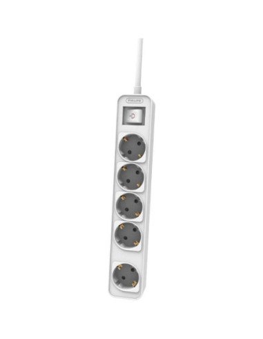 Regleta con interruptor philips chp2154w/12/ 5 tomas de corriente/ cable 1.5m/ blanco