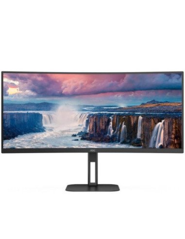 Monitor profesional ultraparonámico curvo aoc cu34v5c/bk 34'/ wqhd/ multimedia/ negro