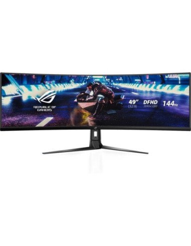 Monitor gaming ultrapanorámico curvo asus rog strix xg49vq 49'/ dual fhd/ 4ms/ 144hz/ va/ multimedia/ negro
