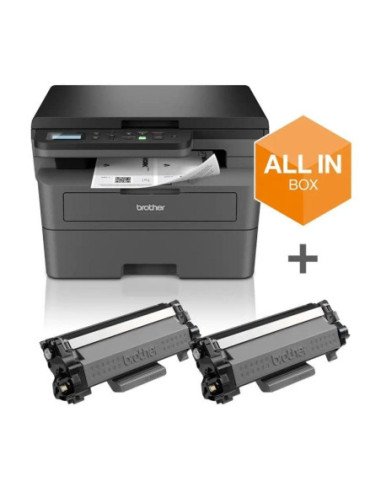 Multifunción láser monocromo brother dcp-l2627dwxl wifi/ dúplex/ pack impresora + consumibles xl/ negra