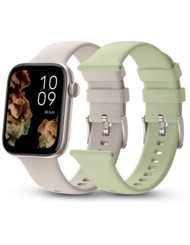 Smartwatch spc smartee duo 2 9650b/ notificaciones/ frecuencia cardíaca/ blanco/ incluye correa extra