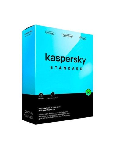 Antivirus kaspersky standard/ 10 dispositivos/ 1 año