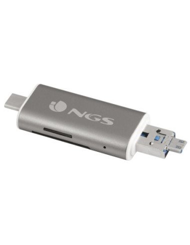 Lector de tarjetas externo ngs ally reader/ usb 2.0/ usb tipo-c / micro usb