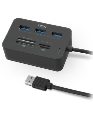 Hub usb 3.0 nox reader one/ 3xusb/ 1x lector de tarjetas