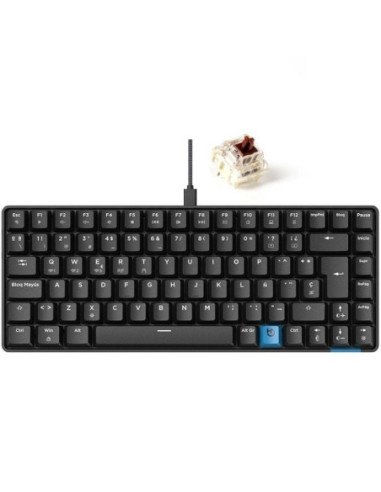 Teclado gaming mecánico inalámbrico hiditec gm1k/ hot-swap switch gateron brown