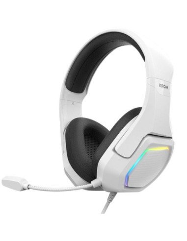 Auriculares gaming con micrófono krom kopa 7.1/ usb 2.0/ blancos