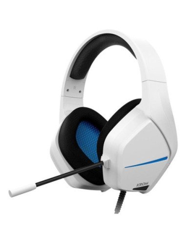 Auriculares gaming con micrófono krom kopa move/ jack 3.5/ blancos