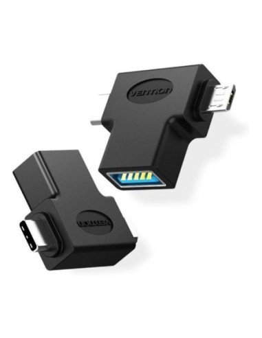 Adaptador usb 3.0 vention cdib0/ usb tipo-c macho - microusb macho