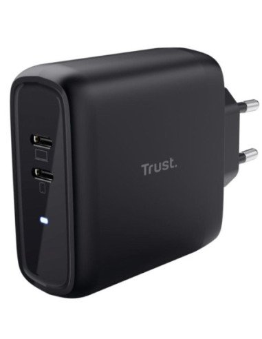 Cargador de pared trust maxo 65w 2p/ 2xusb tipo-c/ 65w