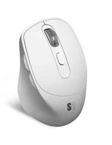 Ratón ergonómico inalámbrico por bluetooth/ 2.4ghz subblim comfort ergo dual battery/ batería recargable/ hasta 2400 dpi/ blanco