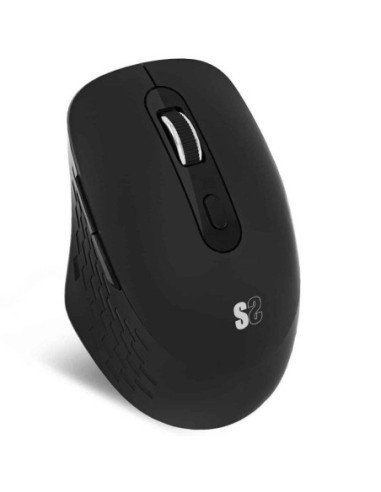 Ratón ergonómico inalámbrico por bluetooth/ 2.4ghz subblim curve ergo dual battery/ batería recargable/ hasta 1600 dpi/ negro