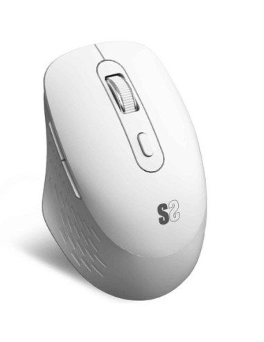 Ratón ergonómico inalámbrico por bluetooth/ 2.4ghz subblim curve ergo dual battery/ batería recargable/ hasta 1600 dpi/ blanco