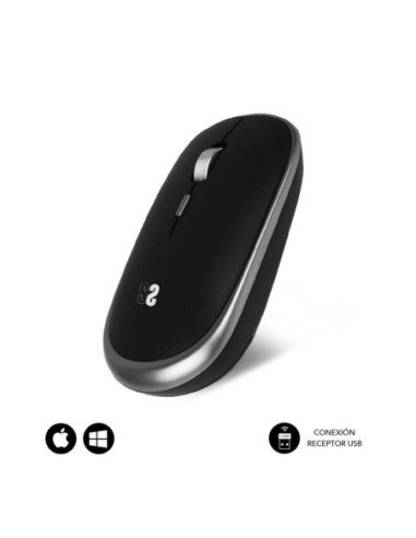 Ratón mini inalámbrico subblim wireless mini/ hasta 1600 dpi/ gris espacial