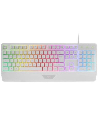 Teclado gaming semimecánico mars gaming mk124/ blanco