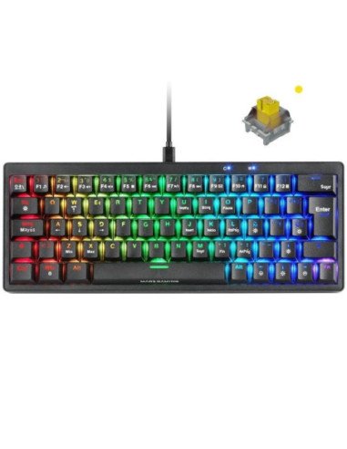 Teclado gaming mecánico mars gaming mkminipro/ switch amarillo