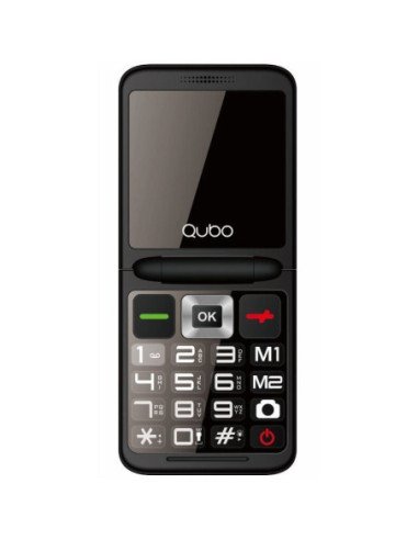 Teléfono móvil qubo x-10 para personas mayores/ negro