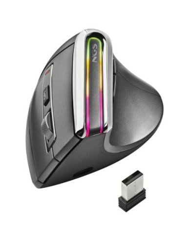 Ratón ergonómico inalámbrico por bluetooth ngs evo karma/ batería recargable/ hasta 3200 dpi