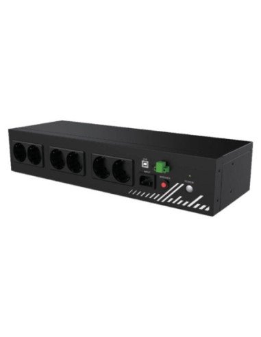Unidad de distribución para alimentación phasak compact 800 va/ 9a/ 8x schuko/ formato rack 2u