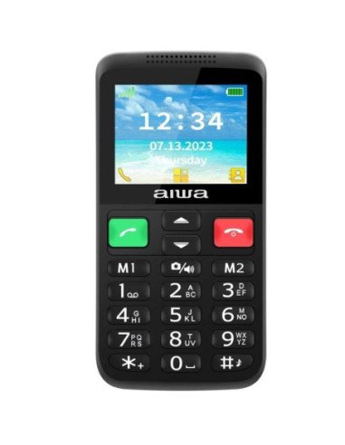 Teléfono móvil aiwa fph-s200-2g para personas mayores/ negro