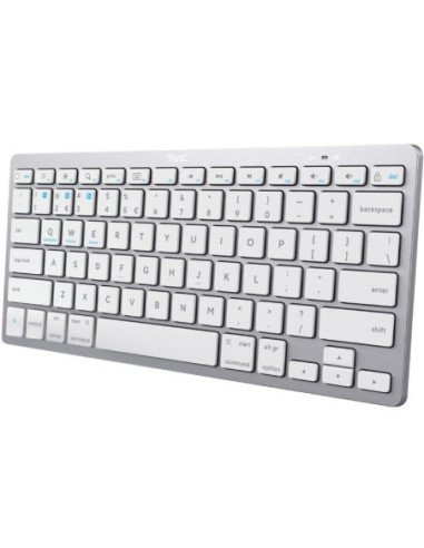 Teclado compacto inalámbrico por bluetooth trust 24654/ plata