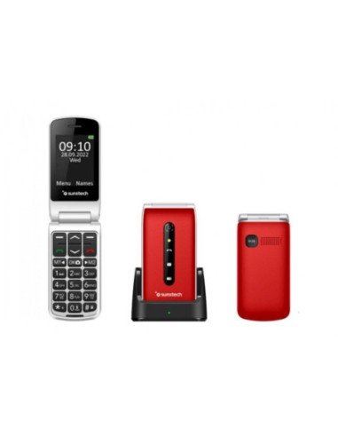 Teléfono móvil sunstech celt18rd/ rojo