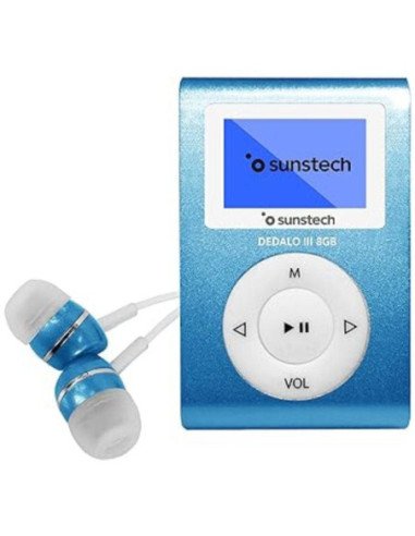 Reproductor mp3 sunstech dedalo iii/ 8gb/ radio fm/ azul