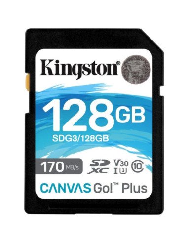 Tarjeta de memoria kingston canvas canvas go! plus 128gb sd xc/ clase 10/ 170mbs
