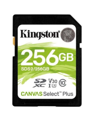 Tarjeta de memoria kingston canvas select plus 256gb sd xc/ clase 10/ 100mbs
